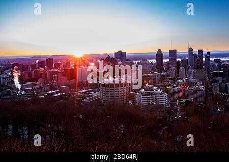 Sonnenaufgang über Montreal, Quebec, Kanada Stockfoto