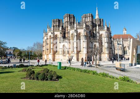 Batalha, Portugal - Februar 2020: Kloster (Mosteiro de Santa Maria da Vitoria) Stockfoto