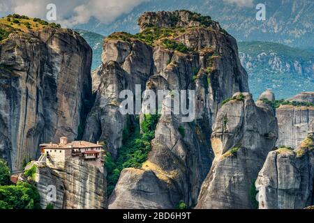 Kloster Moni Agias Varvaras Rousanou, Meteora, thessaly, Griechenland Stockfoto