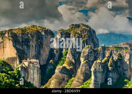 Kloster Moni Agias Varvaras Rousanou, Meteora, thessaly, Griechenland Stockfoto