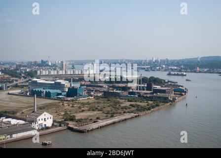 Cable Car Greenwich Peninsula Emirates Cable Car Terminal, Edmund Halley Way, London SE10 0FR von Wilkinson Eyre Architects Stockfoto