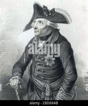 FRIEDRICH II. Der große (1712-1786) König von Preßburg etwa um das Jahr 880 Stockfoto