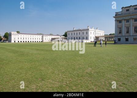 UNESCO Englische Barockarchitektur Old Royal Naval College, King William Walk, Greenwich, London SE10 9NN von Sir Christopher Wren John Vanbrugh Stockfoto