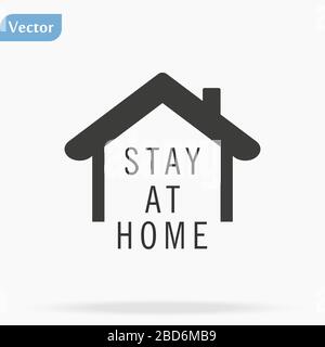 Bleiben Sie zu Hause, im Herzen, auf dem Aufkleber zu Hause Stock Vektor