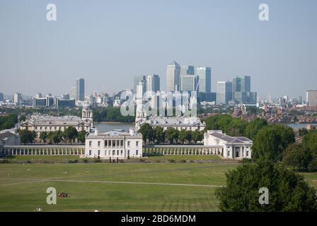 UNESCO Englische Barockarchitektur Old Royal Naval College, King William Walk, Greenwich, London SE10 9NN von Sir Christopher Wren John Vanbrugh Stockfoto