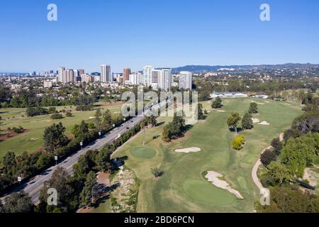 Luftbild über den Los Angeles Country Club Stockfoto