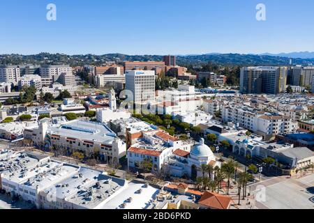 Luftaufnahmen von Westwood Village, Los Angeles, Kalifornien Stockfoto