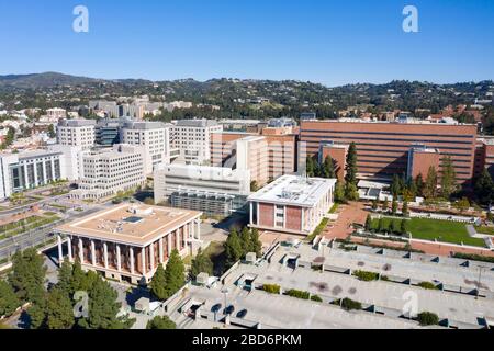 Luftaufnahme des UCLA Medical Center auf dem Westwood Campus, Los Angeles Stockfoto