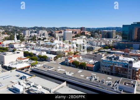 Luftaufnahmen von Westwood Village, Los Angeles, kalifornischen Kinos Stockfoto