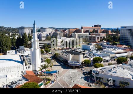 Luftaufnahmen von Westwood Village, Los Angeles, kalifornischen Kinos Stockfoto