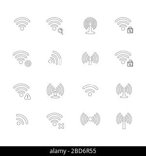 Wi-Fi- und Wireless-Symbole festgelegt Stock Vektor
