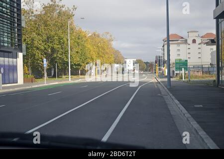 CHRISTCHURCH, NEUSEELAND, 31. MÄRZ 2020; die normalerweise belebten Straßen von Christchurch sind während der Sperrung von Covid 19 in Neuseeland, März 2020, weitgehend verlassen Stockfoto