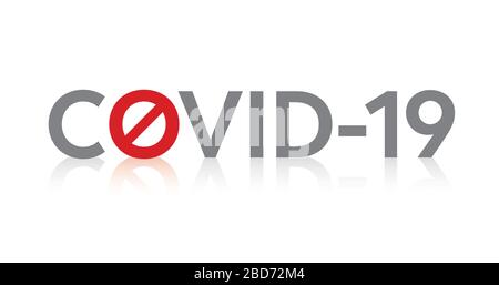 Das Wort COVID-19 ohne Symbol, das auf einer weißen Hintergrundabbildung isoliert ist. Vector EPS 10 verfügbar. Stock Vektor