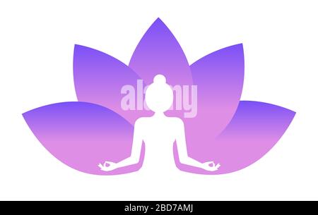 Yoga-Logo-Design Stock. Vektorgrafiken für die Meditation. Stock Vektor