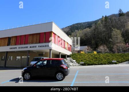 Groupe scolaire Marie Paradis. Saint-Gervais-les-Bains. Savoie. Frankreich. Stockfoto