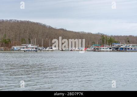 Marina am Cave Run Lake in Kentucky Stockfoto