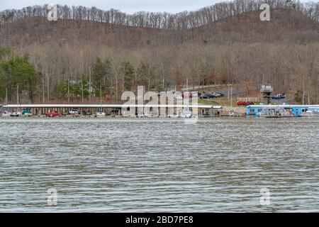 Marina am Cave Run Lake in Kentucky Stockfoto