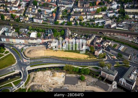 Industriebrache der ehemaligen Akku-Gelaende an der Wehringhauser Straße in Hagen-Wehringhausen, 09.05.2016, Luftaufnahme, Deutschland, Nordrhein-Westfalen, Ruhrgebiet, Hagen Stockfoto