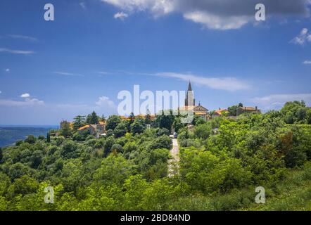 Bergdorf Groznjan, Kroatien, Istrien Stockfoto