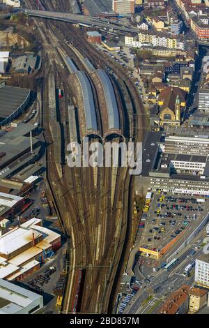 Fernbahnhof Hagen, 12.03.2014, Luftbild, Deutschland, Nordrhein-Westfalen, Ruhrgebiet, Hagen Stockfoto