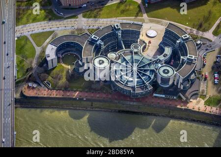 Landtag von Nordrhein-Westfalen in Düsseldorf, 24.02.2014, Luftbild, Deutschland, Nordrhein-Westfalen, Niederrhein, Düsseldorf Stockfoto