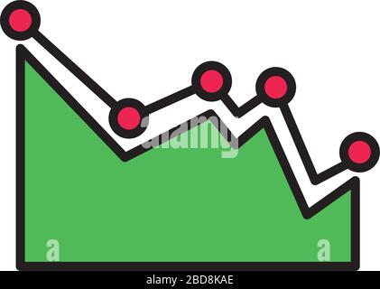 Statistiken Infografik Linien- und Füllstil Stock Vektor