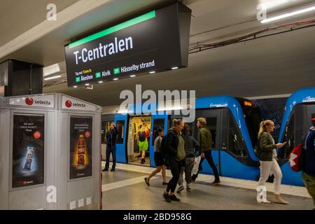 T-Centralen U-Bahn-Station in Stockholm, Schweden, Europa Stockfoto