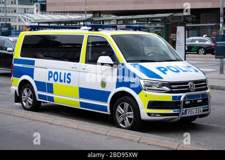 Polizeiwagen in Stockholm, Schweden, Europa Stockfoto