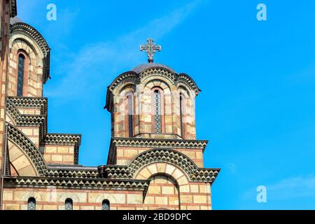 Kirchturm der Markuskirche in Belgrad, Serbien. Stockfoto