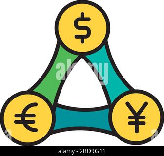 Pyramide des Geldes globale Wirtschaftslinie und Füllstil Stock Vektor