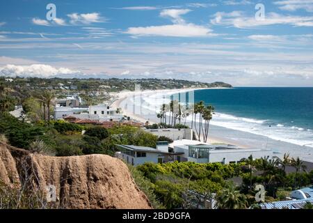 Blick auf Point Dume am Trancas Beach, Malibu, Kalifornien Stockfoto