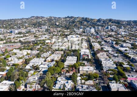 Luftaufnahmen über West Hollywood California Stockfoto