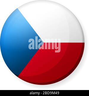 Abbildung des Symbols für die kreisförmige Landesflaggen ( Tastenabzeichen ) / Tschechische republik Stock Vektor