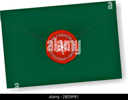 Vektorgrafiken aus Brief und Siegel-Wachs / Frohe weihnachten Stock Vektor