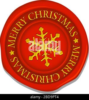 Fröhliche weihnachten (Siegel-Wachs) Vektorgrafiken Stock Vektor