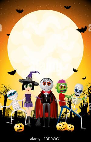 Halloween Poster Vorlage - mit Kopierer Raum Stockfoto