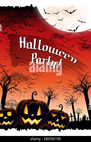 Poster/Banner für Halloween-Party Stockfoto