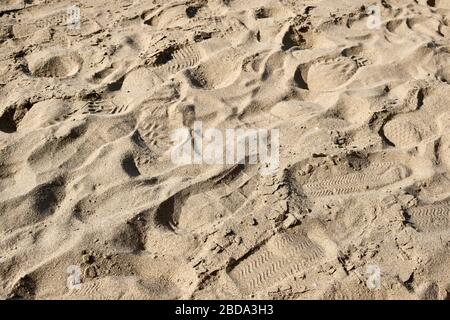 Glatter Sand Texture von einem lokalen Strand Stockfoto