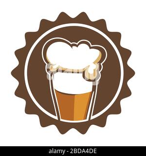 Bierbrauerei oder Kneipe, handwerkliches Getränk in der Tasse Stock Vektor