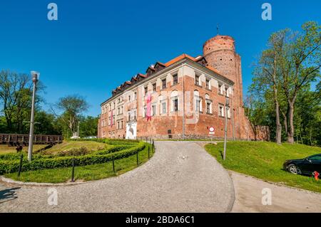 Schloss in Uniejow, Wojewodschaft Lodz, Polen. Stockfoto