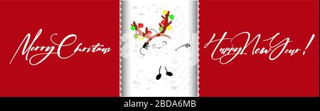 Neujahrscharakter. Weihnachtskarte. Burgunderfarbe.. Stock Vektor