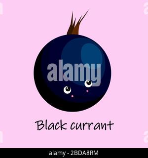 Berrriger Charakter. Karte für die Untersuchung von Früchten und Beeren für Kinder. Stock Vektor