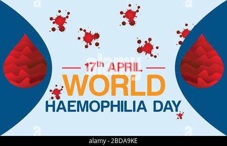 Welt-Hämophilie-Tag, 17. April, Vorlage für medizinisches Vektor-Banner. Internationales Bewusstseinskonzept Mit Welt-Hämophilie-Tag. Stock Vektor