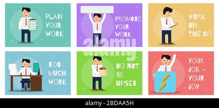 Sechs Aktionskarten - Geschäftskonzepte Stock Vektor