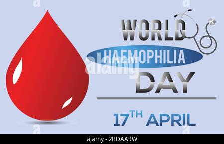 Welt-Hämophilie-Tag, 17. April, Vorlage für medizinisches Vektor-Banner. Internationales Bewusstseinskonzept Mit Welt-Hämophilie-Tag. Stock Vektor