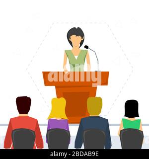 Öffentlicher Sprecher von Tribüne Stock Vektor