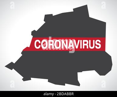 Vatikanstadt Karte mit Coronavirus Warnillustration Stock Vektor