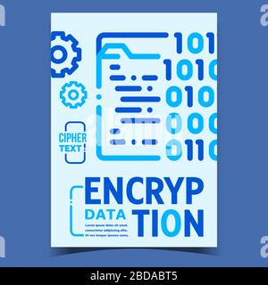 Data Encryption Creative Advertising Poster Vector Stock Vektor