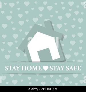"Day Home-stay Safe"-Coronavirus Rat, Covid-19-Poster. Vektor Stock Vektor