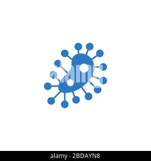 Symbol für Mikroben-bezogene Vektorgyphe. Stock Vektor